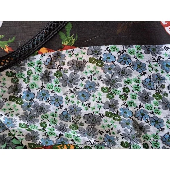 Ulla Popken Plus Size 20/22 Floral Patchwork Tunic Top Lace 20/22 Sheer Flowy - Picture 3 of 10